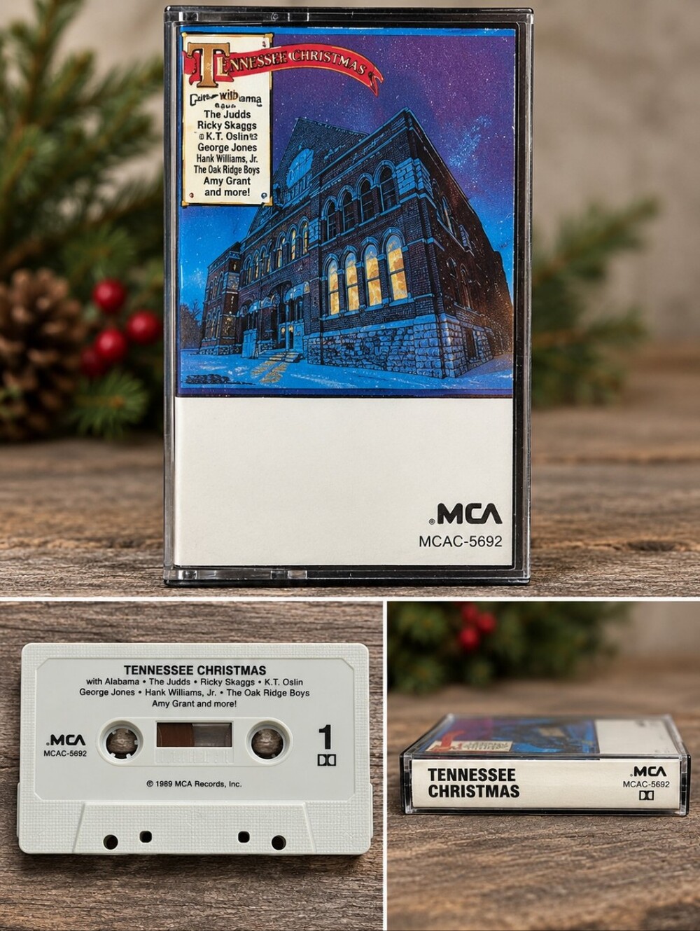 Vintage 1989 Tennessee Christmas Cassette MCA Alabama Judds Ricky Skaggs